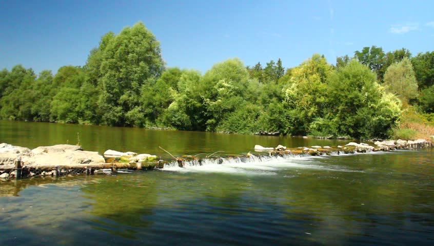 Summer river scape on beautiful river.