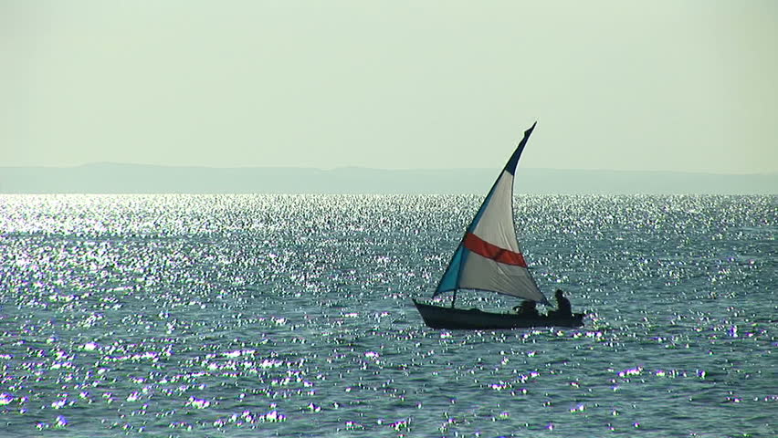 Sailing Boat on the ocean in Salvador, Bahia, Brazil