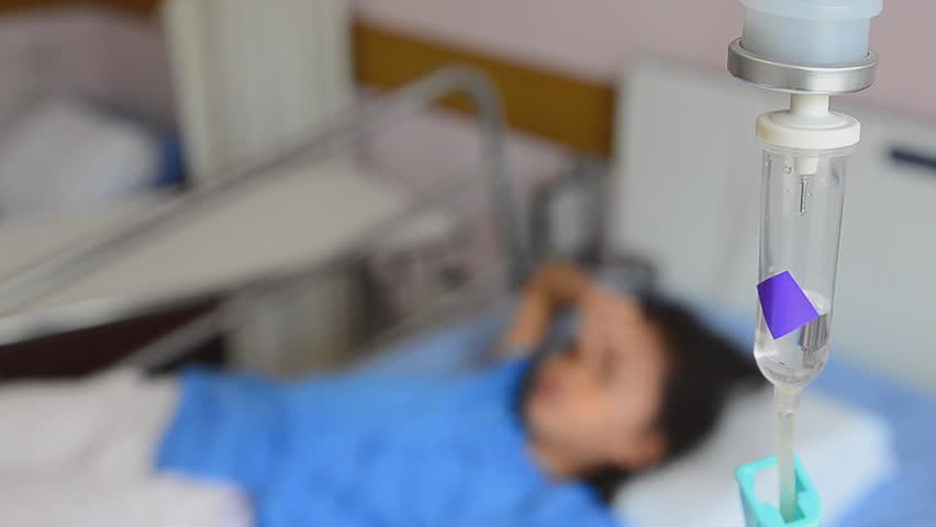 Sick child in hospital