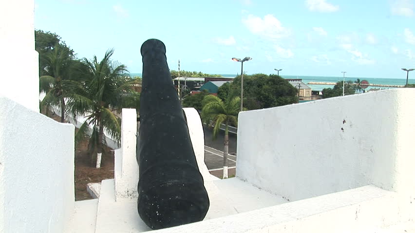 Cannon in a fortress in Fortaleza, Brazil