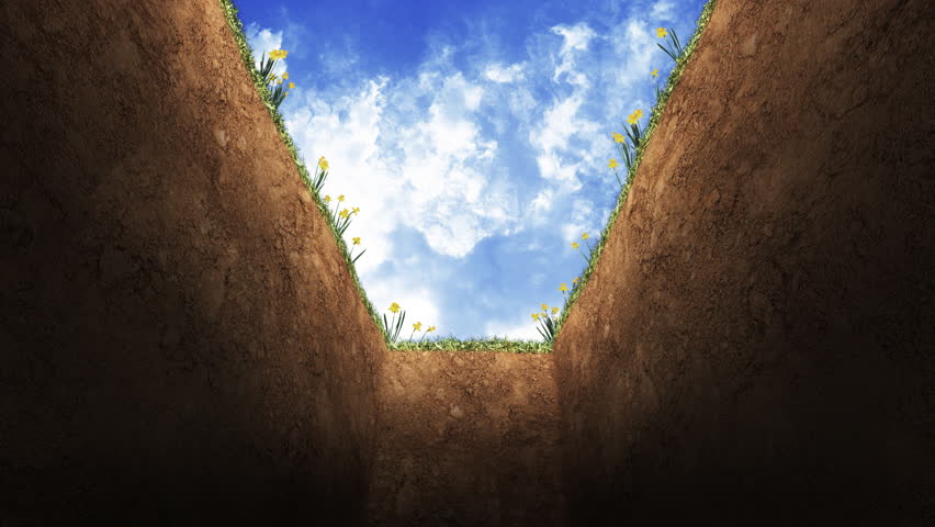 POV of being lowered into a Grave  1080 HD video