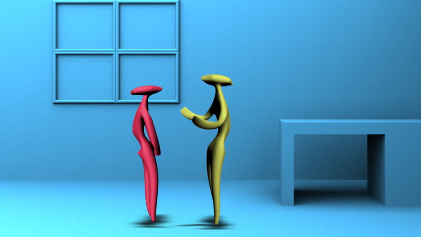 3d figures having a conversation