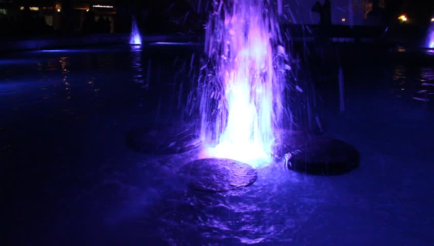 Fountain in Plovdiv at night, Bulgaria