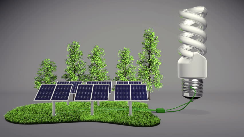 New technology vs old technology conceot. Saving the nature with the new low energy consuming technology. 