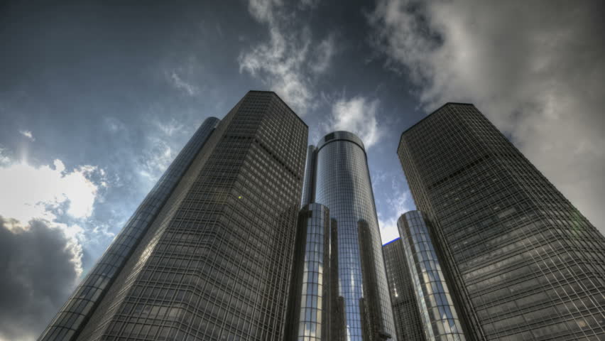 DETROIT, USA, NOV 7, 2011: HDR Timelapse Detroit's Renaissance Center. Home to General Motors World Headquarters on the Detroit River