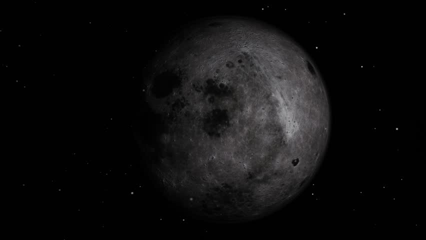 Zoom Space from the Moon to Earth through the Sun Rising
