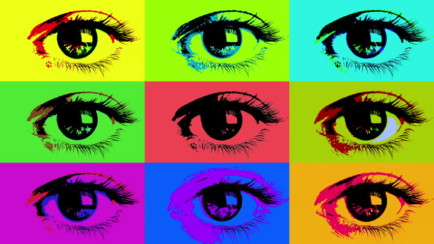 Grid of posterized eyes