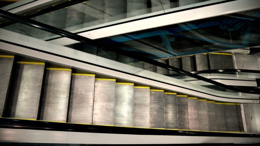Multiple Escalators at the international airport 
