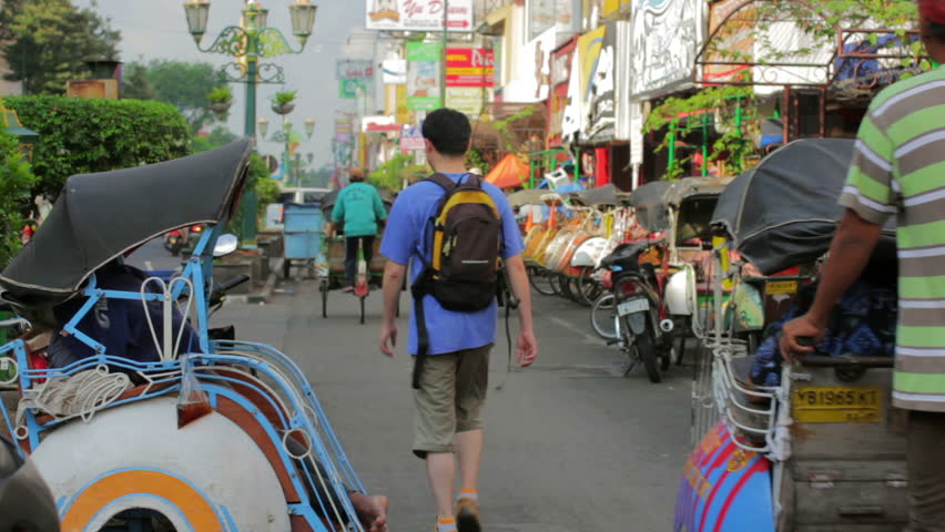 JOGJAKARTA - MAY 2012: transportation with rickshaws