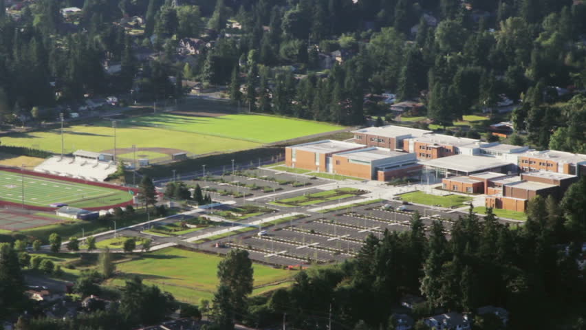 Seattle public school campus overhead view.