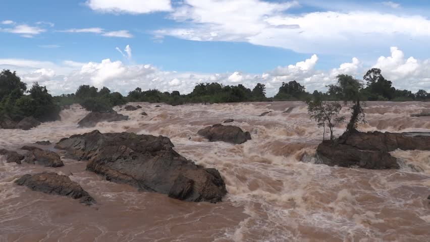 SI PHAN DON - AUGUST 25: View on LIi Phi falls also called Tat Somphamit August 25, 2012 in Si Phan Don, Laos.