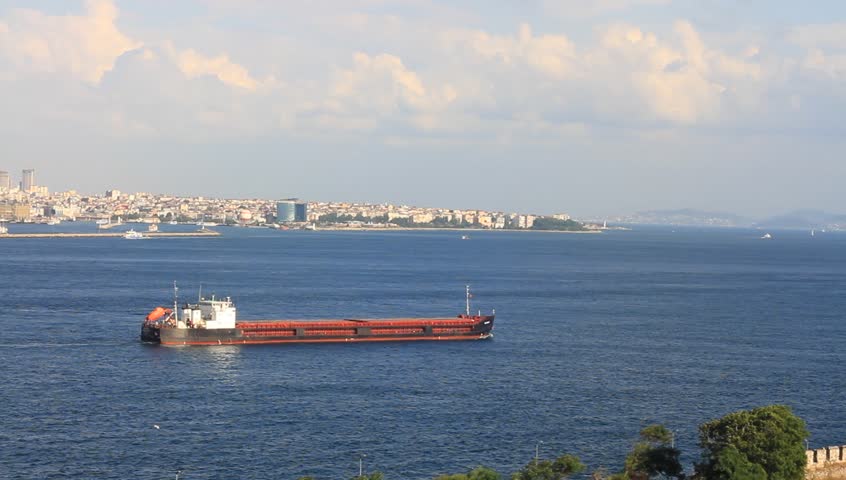 Tanker ship sailing in to Marmara Sea 
