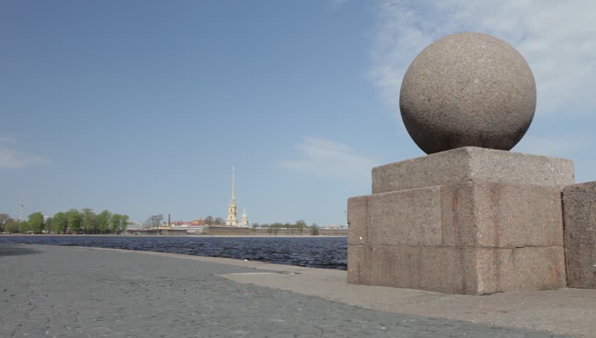 Russia Saint Petersburg Granite seafront