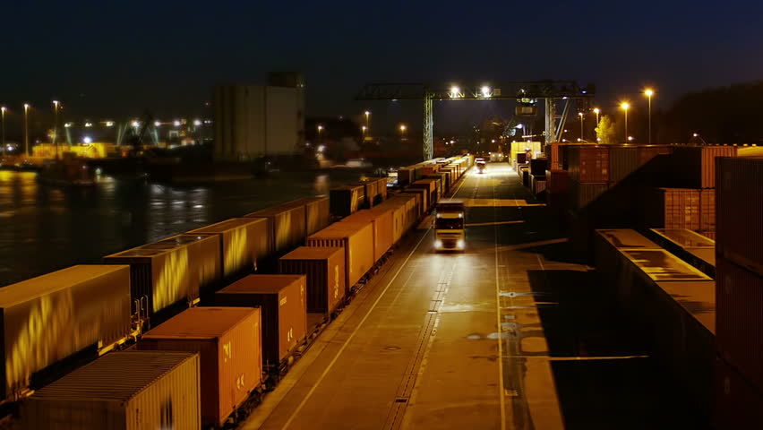 container loaded to truck