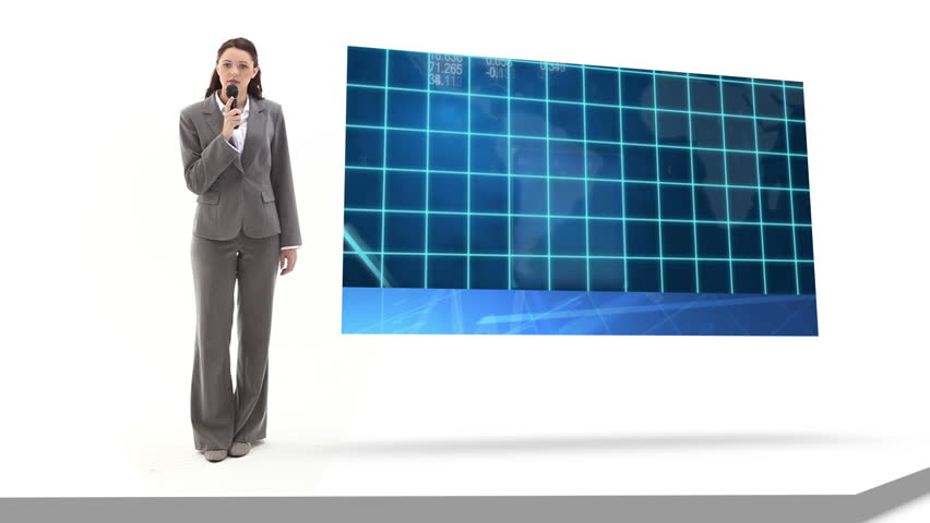 Businesswoman reporting about business statistics