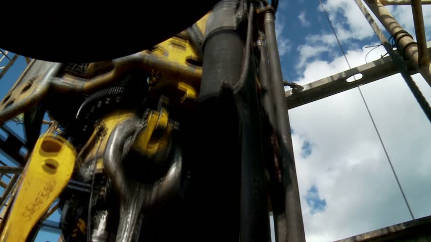 Drilling of the well. Kind from a top of rig.