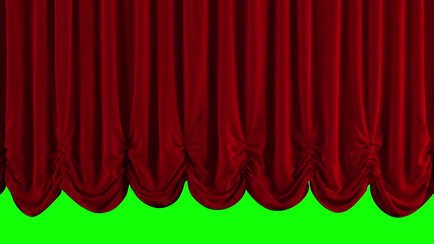 Red Stage Curtain. High quality computer animation.