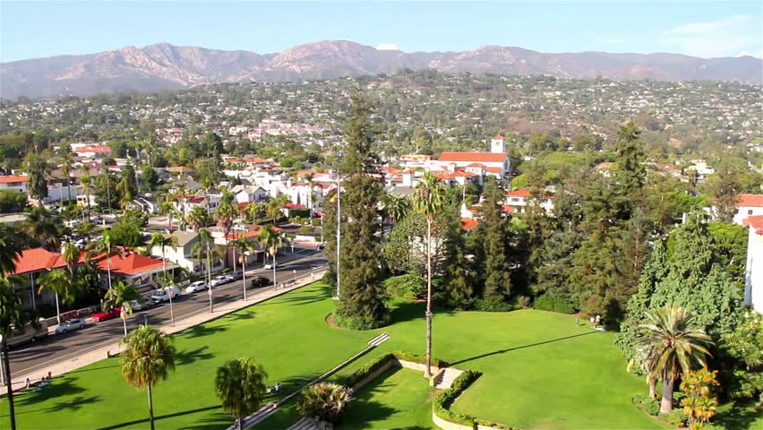 SANTA BARBARA - SEPT 9 - looking over the city from the top of the County Courthouse, showing the distinctive red-tiled roofs on Sept 9, 2012 in Santa Barbara, California, USA.  