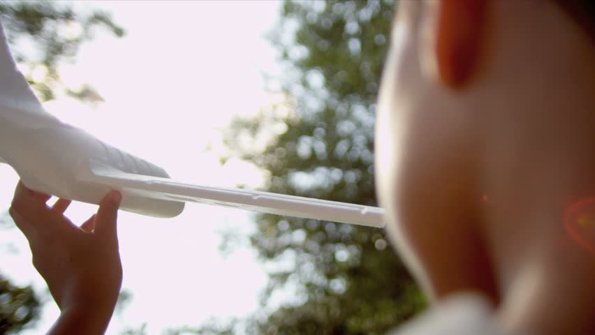 Playing with Toy Airplane