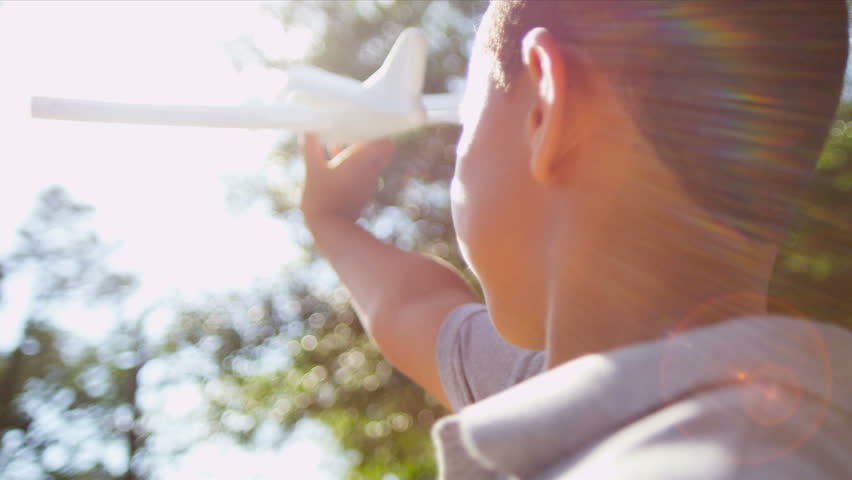 Childhood Play with Toy Airplane