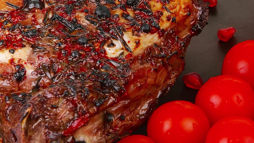 roasted rack of ribs served on plate