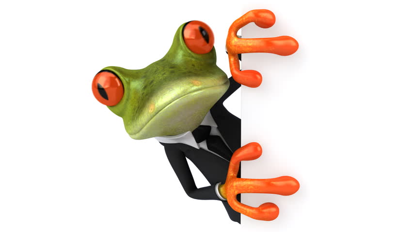 Fun frog in a suit