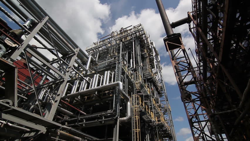 complex engineering constructions at the oil refinery