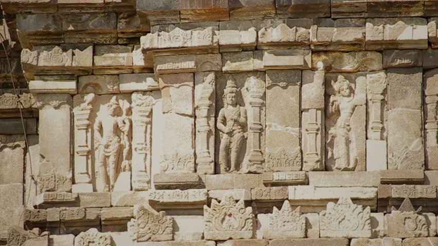 Bas-relief of the Candi Prambanan, 9nth Century Hindu Temple in Central Java, Indonesia