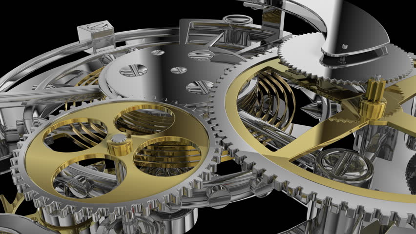 Clock mechanism and gears with alpha channel v.2