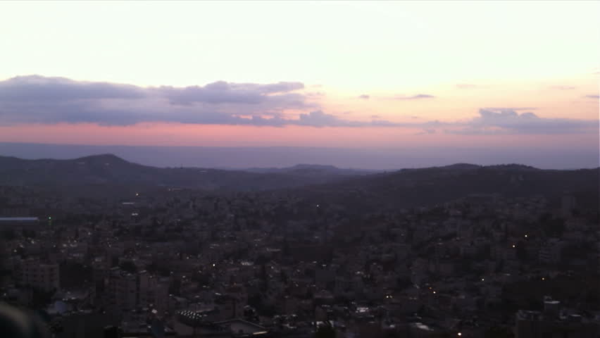 Sun is setting in Bethlehem, time lapse.