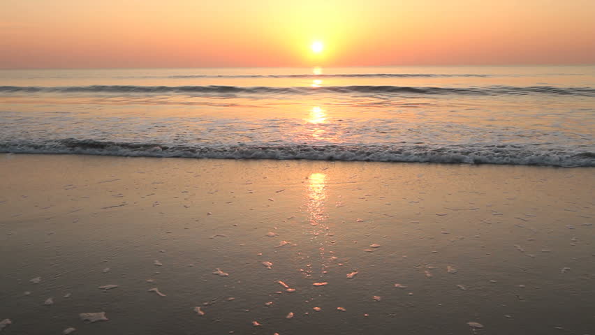 Sunrise, beach on Atlantic Ocean, NE Florida (Anastasia State Park, St. Augustine)