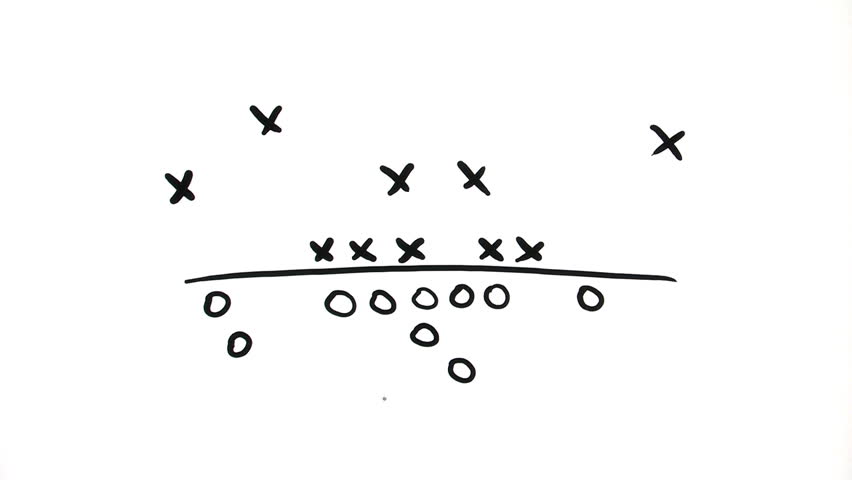 Football Play drawn on white