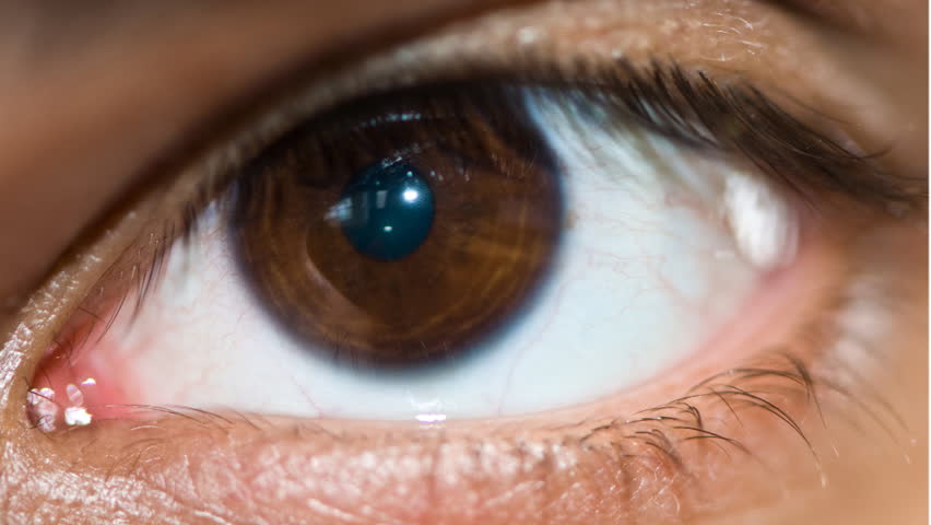 Eye zooming into pupil