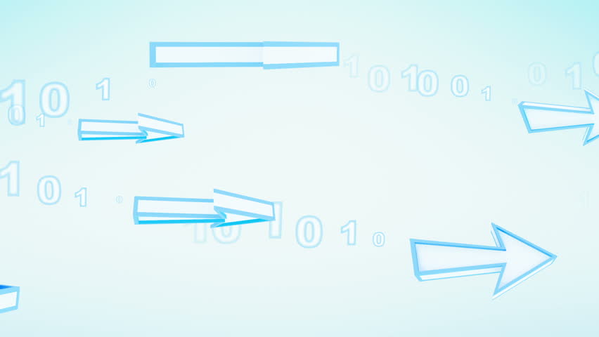 blue arrows transfering digital data loop