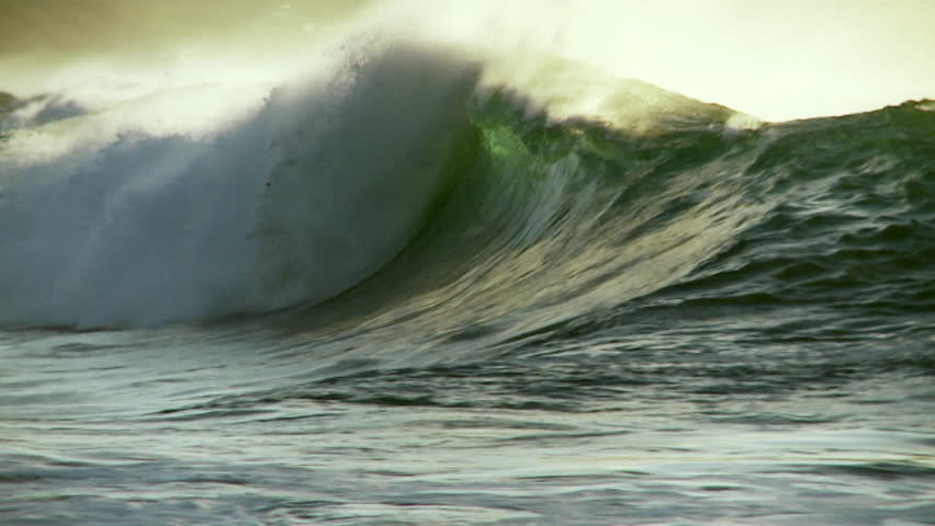 HAWAII, USA, 2012 Large waves as they crest and break in slow motion.