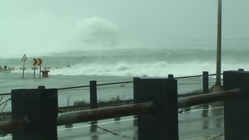 Storm Surge Swamps Port During Hurricane.