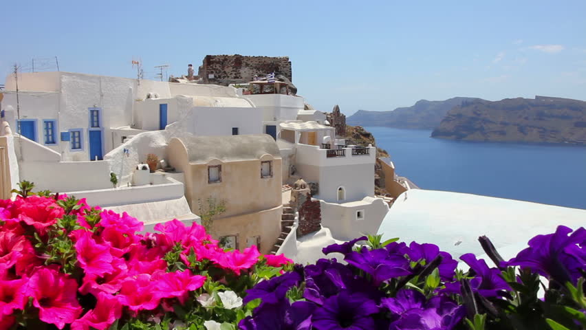 A beautiful traditional architecture of houses. Thira Island - Santorini Greece.