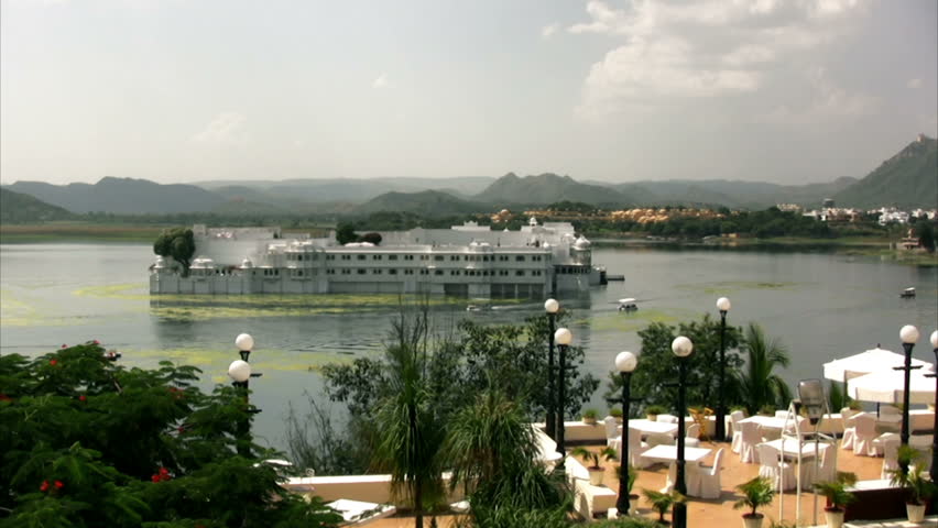 Water Motel 
Udaipur city palace on the lake Pichola, India February 2012
