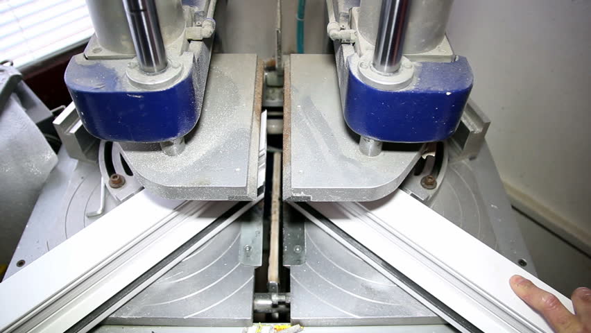 Machine for Welding Plastic Corners.Welding plastic corners of window frame.HD1080p.