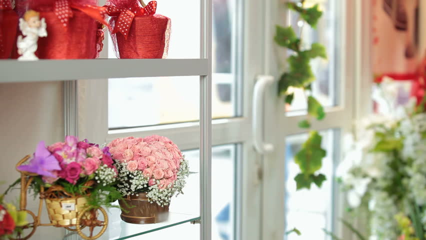 Florist Shop Interior - Flower Baskets And Arrangements