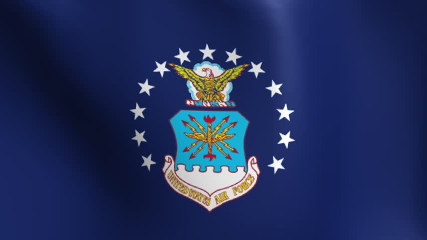 Perfectly seamless loop with the flag of the United States Air Force waving in the breeze.