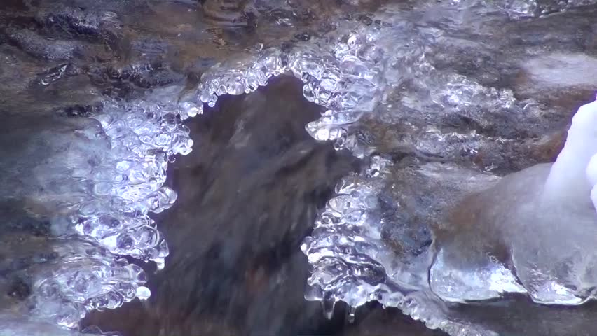 Creek with ice formations