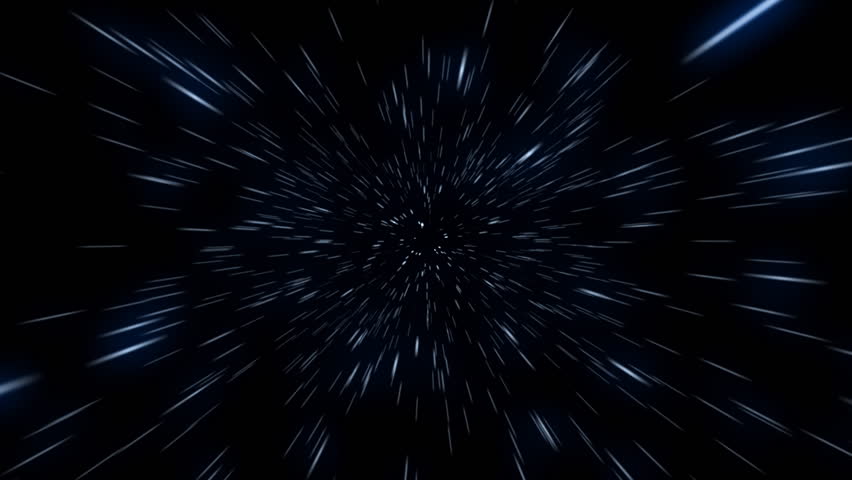 Flying through hyper space with stars zooming past the camera. This can be cut into a seamless loop as the particles recycle consistently.