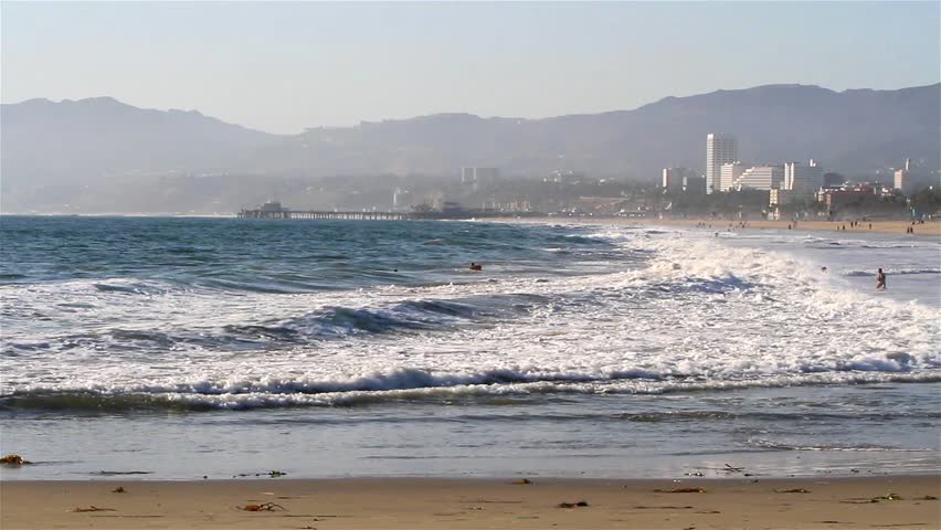 VENICE BEACH, USA - SEPT 19: Beach scene on September 19, 2012 at Venice Beach, Los Angeles, California, USA. Venice Beach is is known for its canals, beaches and circus-like Ocean Front Walk.