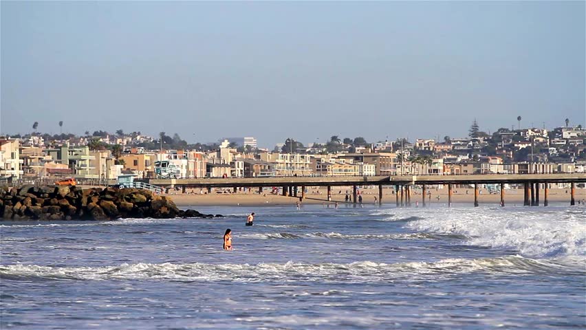 VENICE BEACH, USA - SEPT 19: Beach scene on September 19, 2012 at Venice Beach, Los Angeles, California, USA. Venice Beach is is known for its canals, beaches and circus-like Ocean Front Walk.