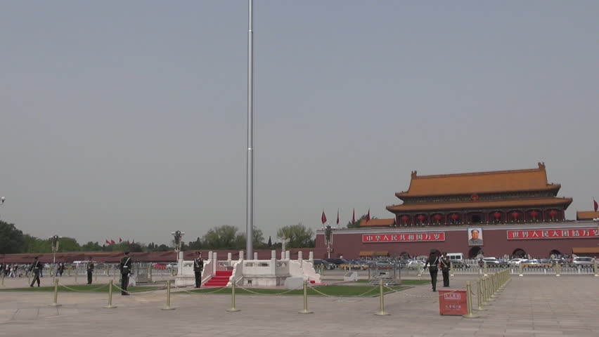 BEIJING, CHINA - APRIL 25, 2012, Fast motion of Tiananmen Square and Forbidden city