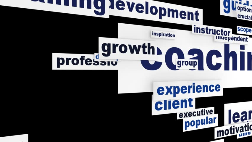 Coaching message conceptual design. Professional competences poster concept