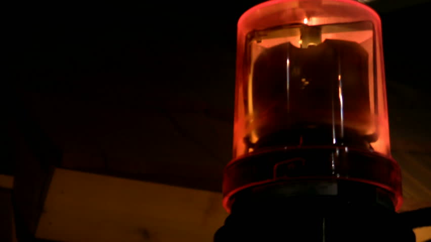 Yellow Emergency Light Spinning