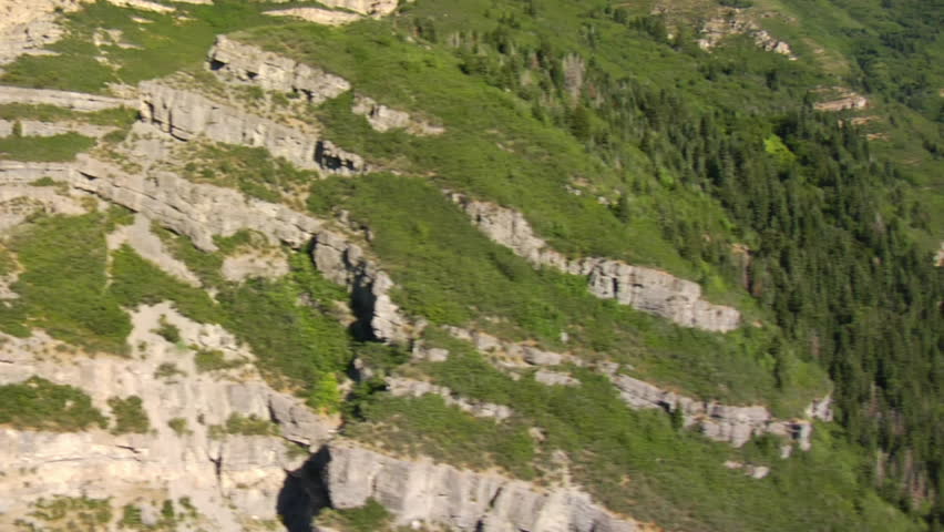 aerial shot of mountain cliffs