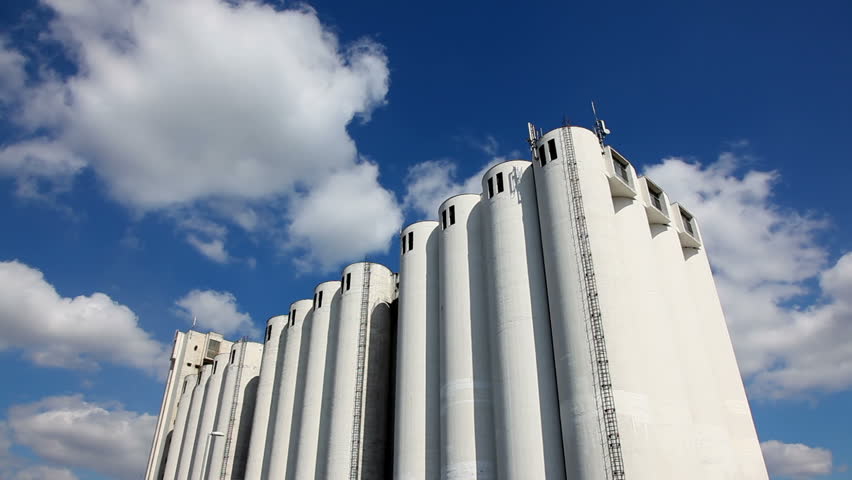Grain silos,time lapse